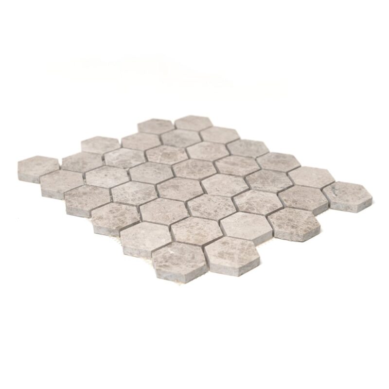 Silver Shadow Polished Hexagon Marble Mosaics 10 3/8×12 (MS01059)