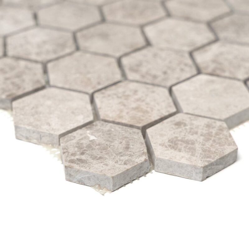 Silver Shadow Polished Hexagon Marble Mosaics 10 3/8×12 (MS01059)