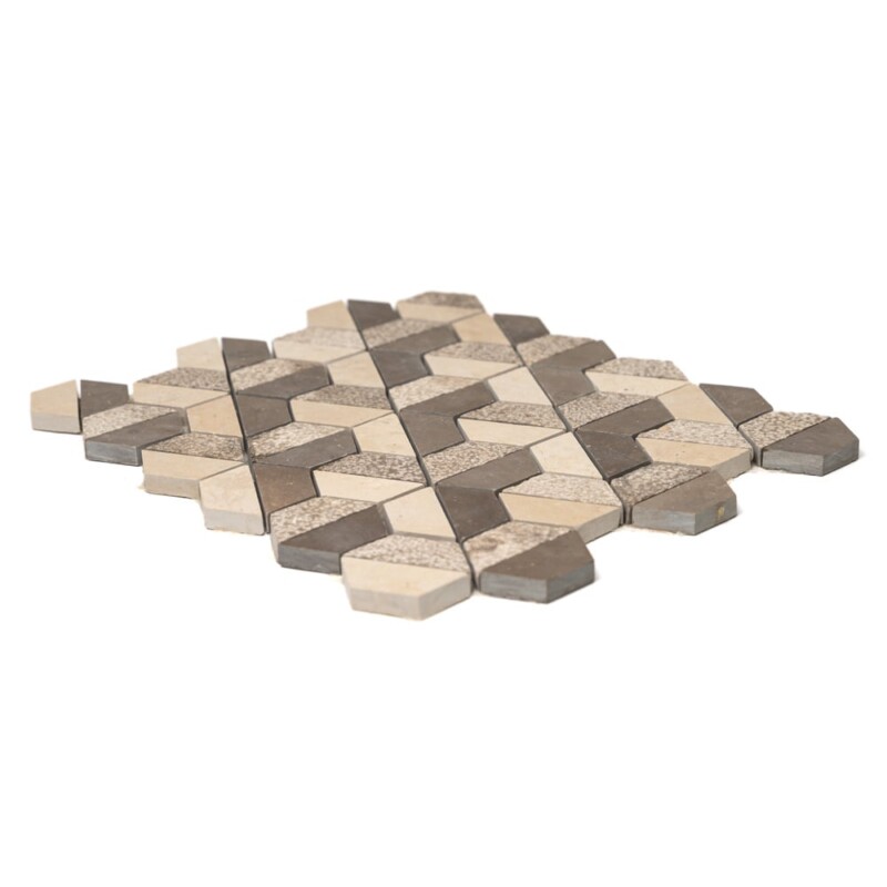 Auberge&heartsmere Textured 3d Hexagon Limestone Mosaics 10 3/8×12 (MS01265)