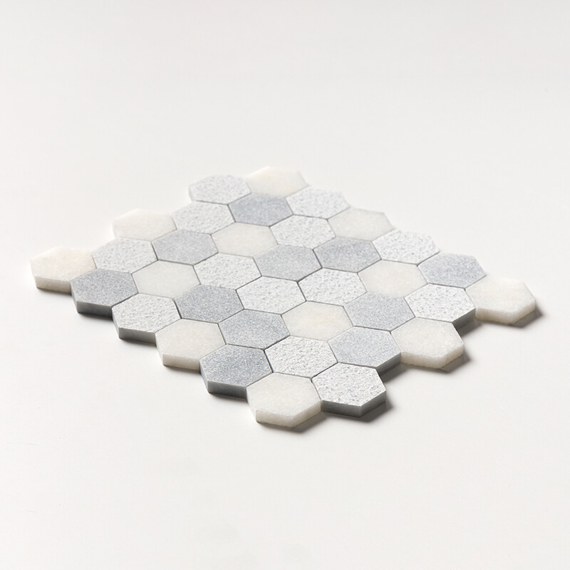 Allure&glacier Textured Hexagon 2 Marble Mosaics 10 3/8×12