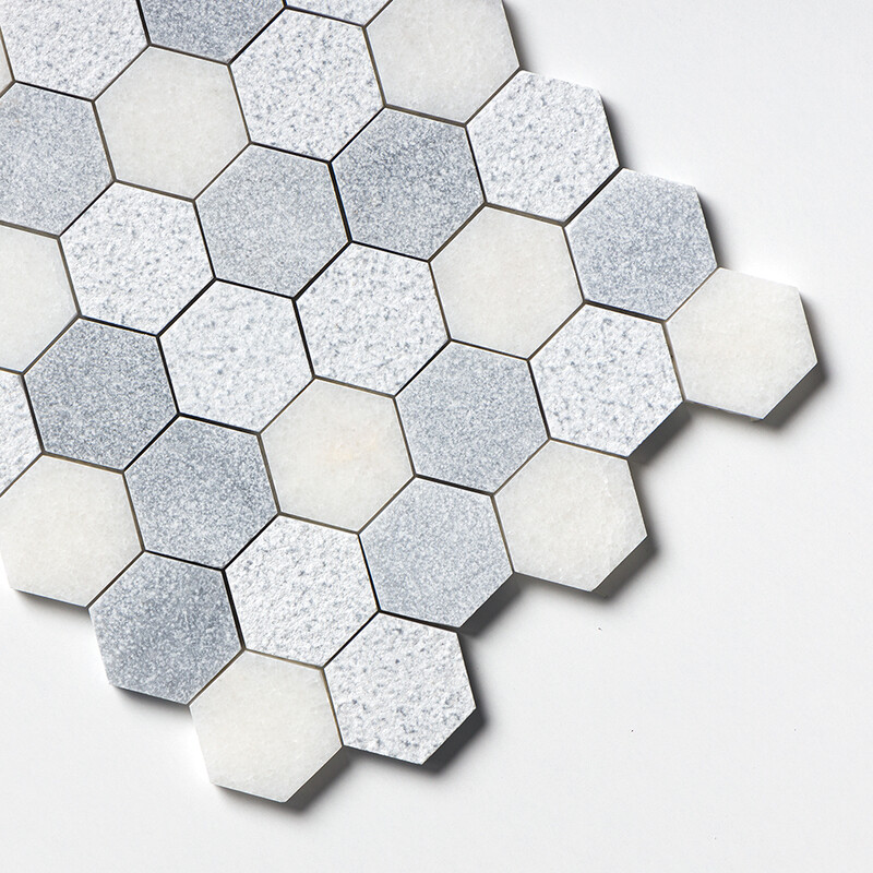 Allure&glacier Textured Hexagon 2 Marble Mosaics 10 3/8×12