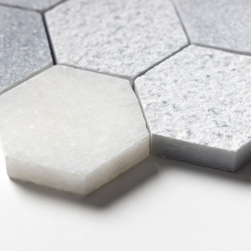 Allure&glacier Textured Hexagon 2 Marble Mosaics 10 3/8×12