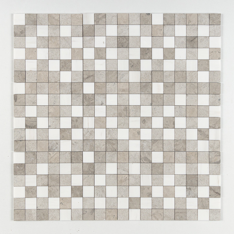 Snow White&britannia Textured 2×2 Limestone Mosaics 12×12