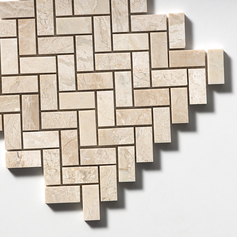 Diana Royal Honed Herringbone 1×2 Marble Mosaics 11×11
