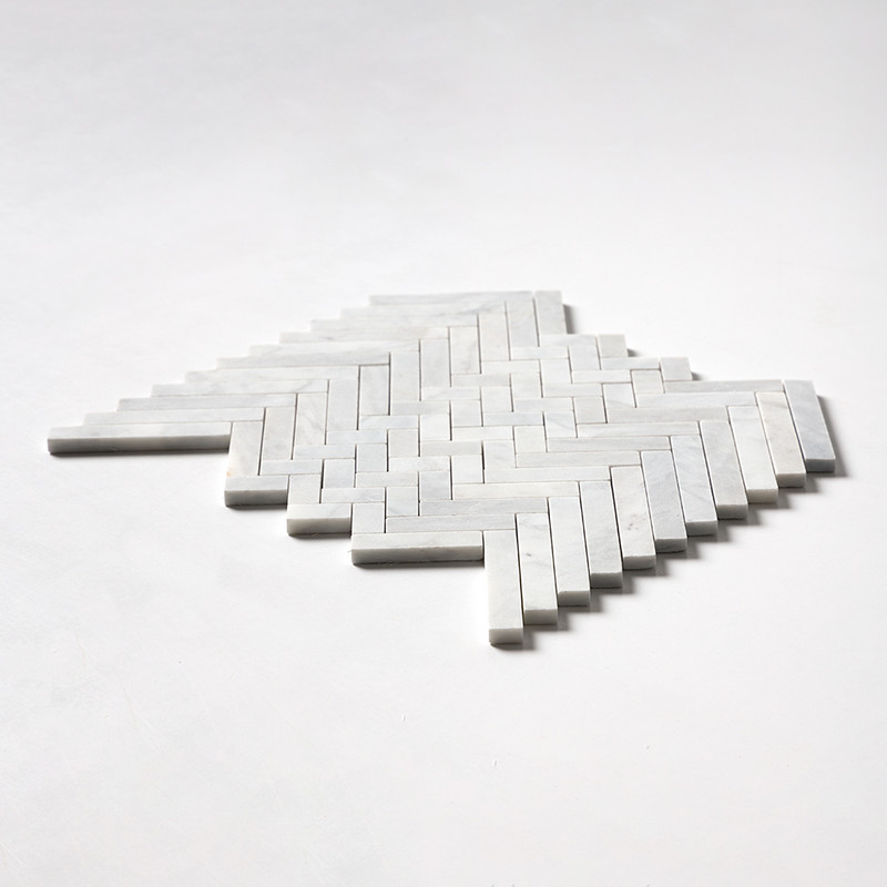 Avenza Honed Mixed Herringbone Marble Mosaics 16 5/6×12 1/16