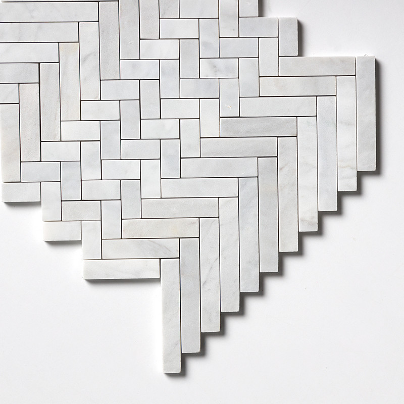 Avenza Honed Mixed Herringbone Marble Mosaics 16 5/6×12 1/16