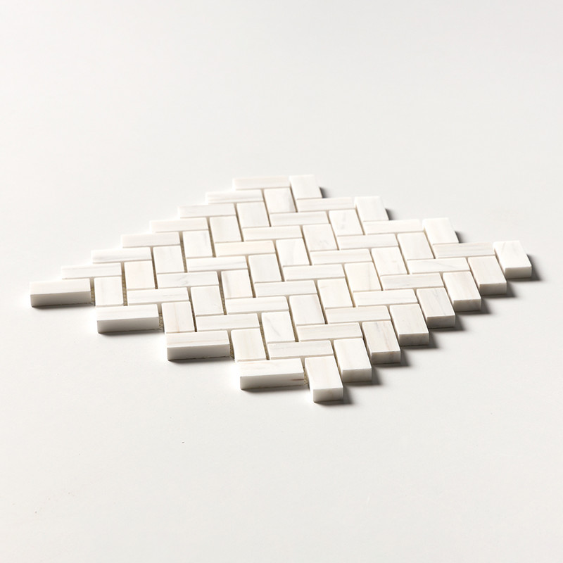 Bianco Dolomiti Classic Polished Herringbone 1×2 Marble Mosaics 11×11