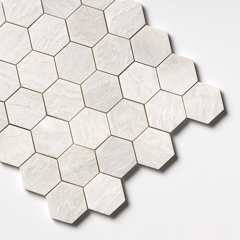 Iceberg Polished Hexagon Marble Mosaics 10 3/8×12