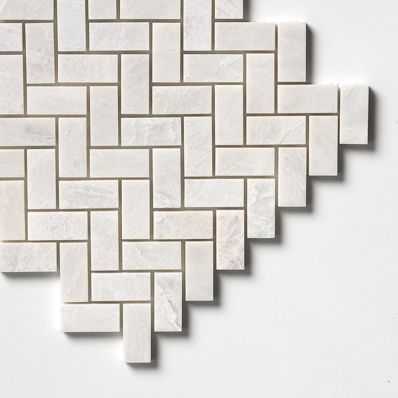 Iceberg Polished Herringbone 1×2 Marble Mosaics 11×11