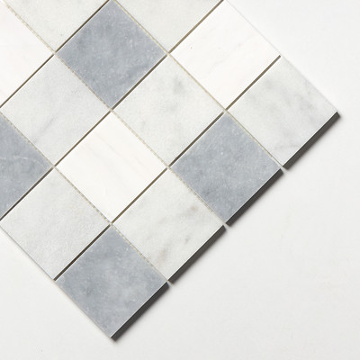 Allure Light, Snow White, Glacier Honed 4×4 Marble Mosaics 16×16