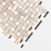Diana Royal, Snow White Multi Finish Basket Weave 1×3 Marble Mosaics 12×12