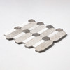 Silver Clouds, Snow White, Arctic Gray Multi Finish Pillar Marble Mosaics 12×13 1/2