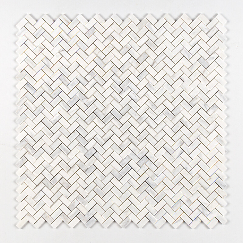 Calacatta Gold Royal Honed Herringbone 1×2 Marble Mosaics 11×11