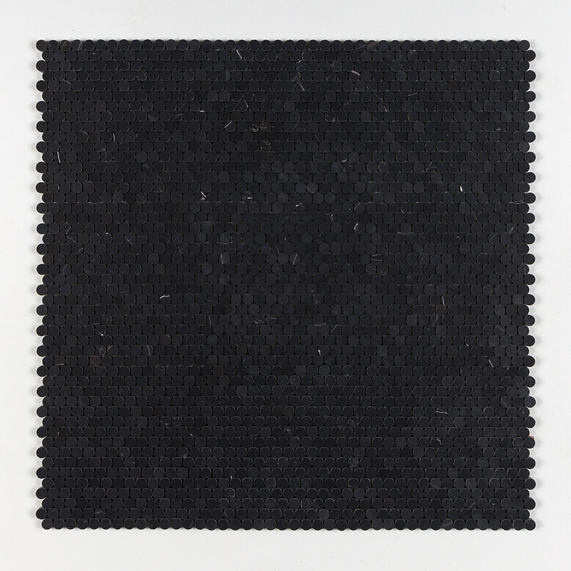 Black Honed Penny Round Marble Mosaics 11 1/4×11 3/4