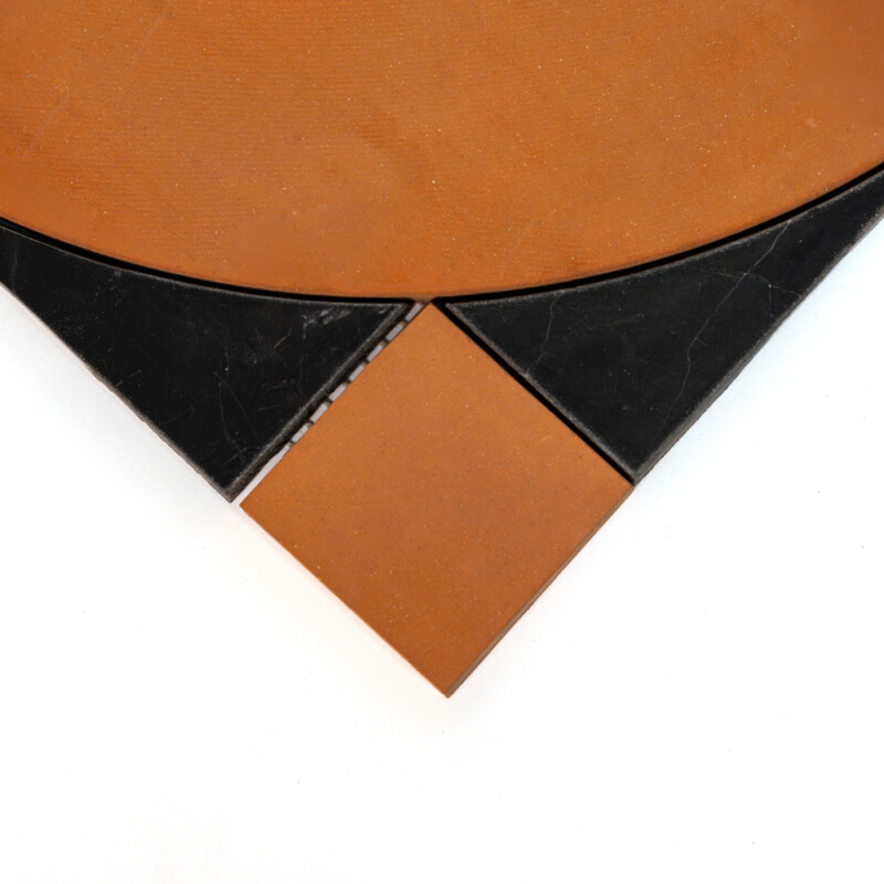 Black Honed, Terracotta Honed Emna Marble Mosaics 11 7/16×12 1/2