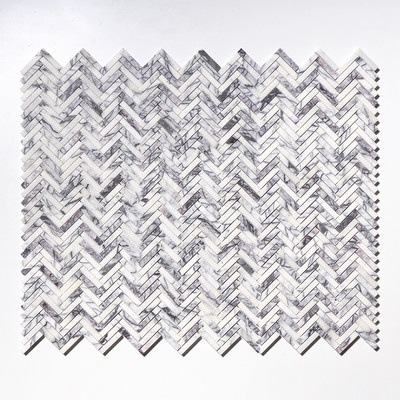Mosaici in marmo a spina di pesce levigato lilla 5/8×3 10 7/16×12 13/16