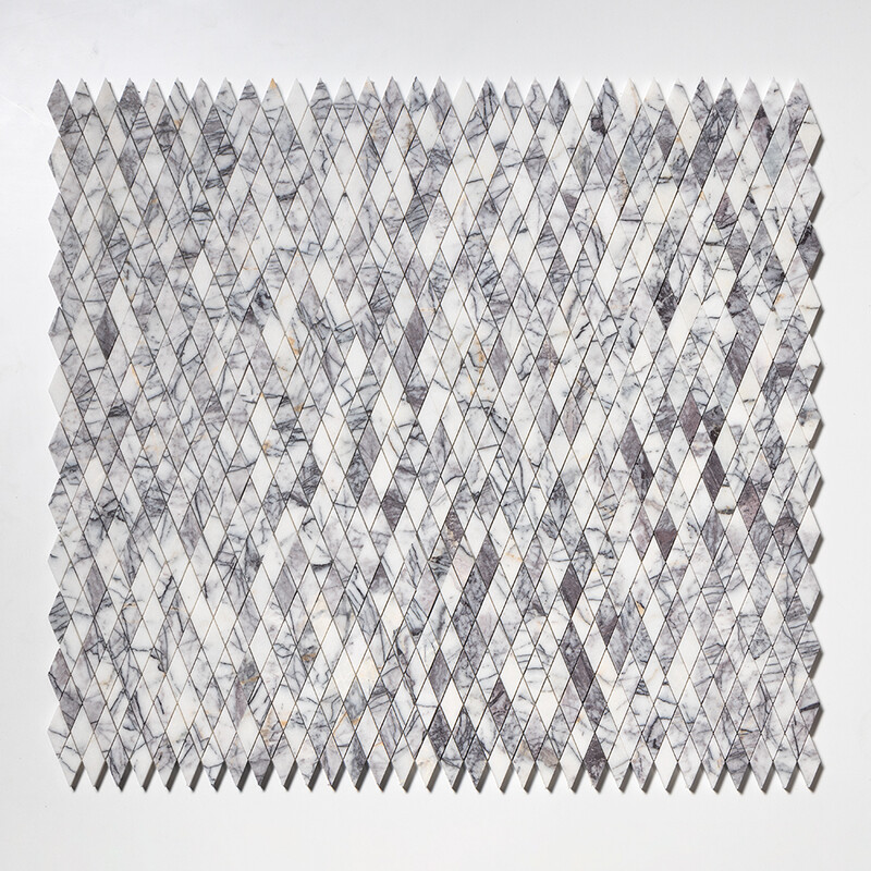 Lilac Honed Rhomboid Marble Mosaics 12×12