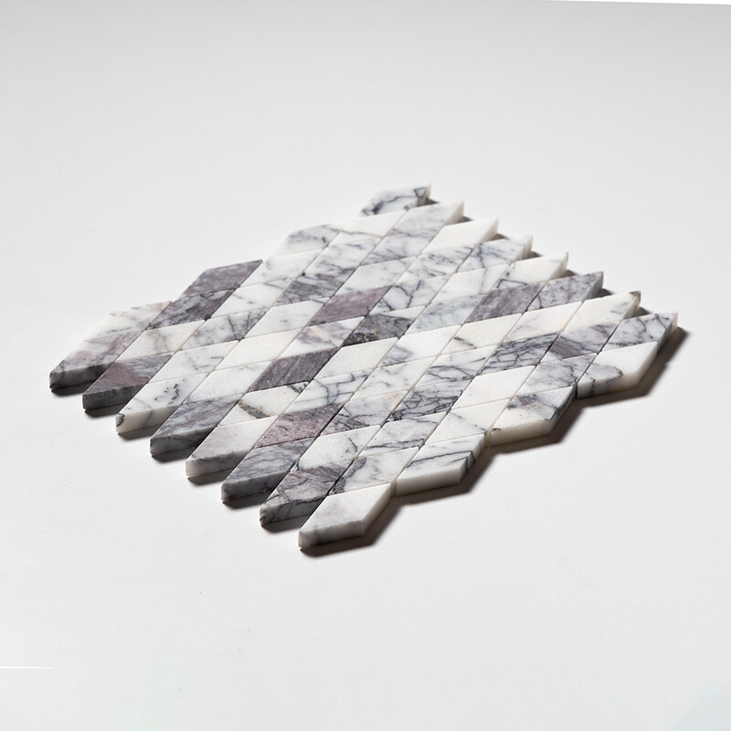 Lilac Honed Rhomboid Marble Mosaics 12×12