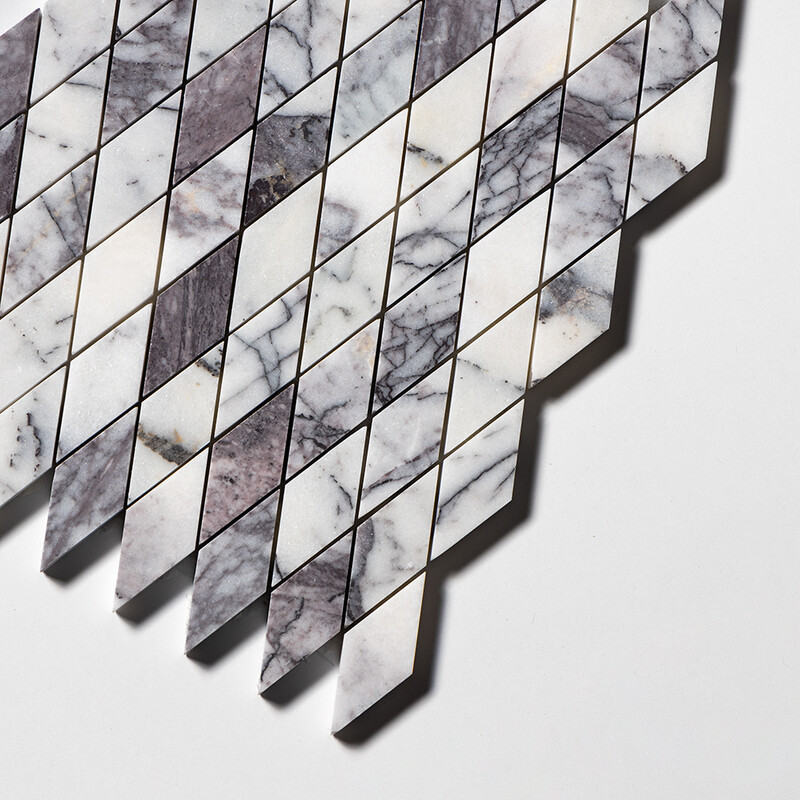 Lilac Honed Rhomboid Marble Mosaics 12×12