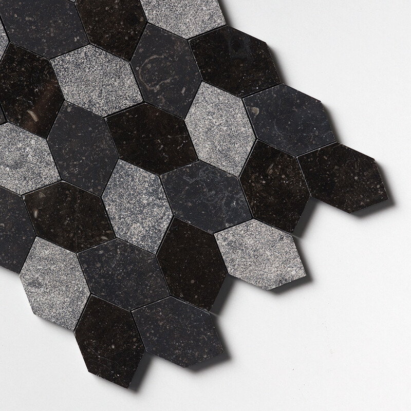 Belgium Blue Textura Autumn Leaf Limestone Mosaics 11 13/16×13 9/16