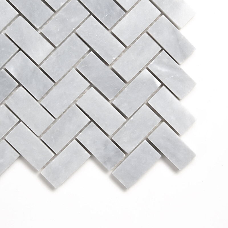 Allure Light Honed Herringbone 1×2 Marble Mosaics 11×11