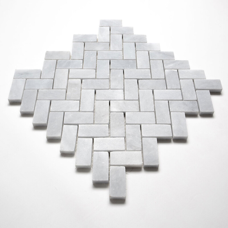 Allure Light Honed Herringbone 1×2 Marble Mosaics 11×11