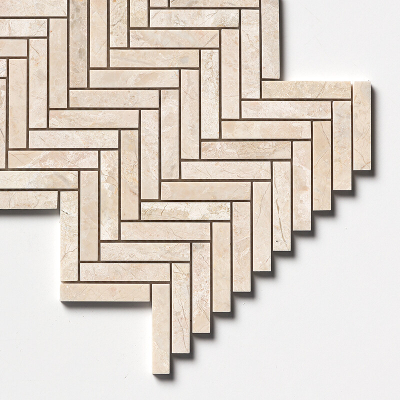 Diana Royal Honed Herringbone 5/8×3 Marble Mosaics 10 7/16×12 13/16