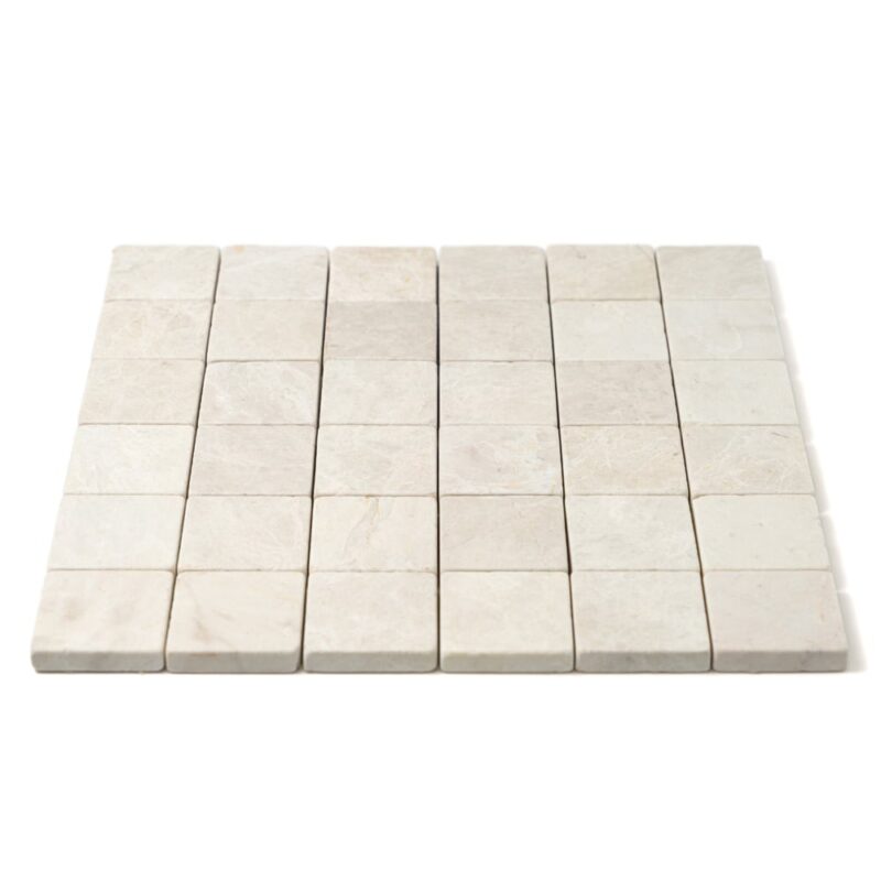 Vanilla Tumbled 2×2 Marble Mosaics 12×12 (MS02340)