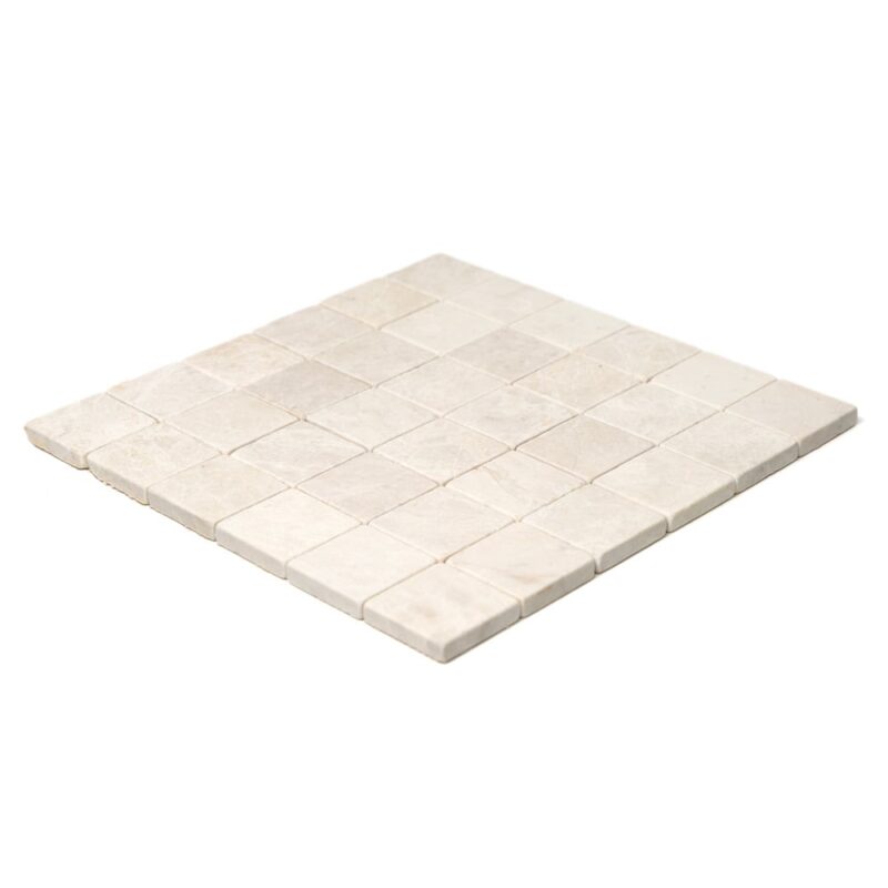 Vanilla Tumbled 2×2 Marble Mosaics 12×12 (MS02340)