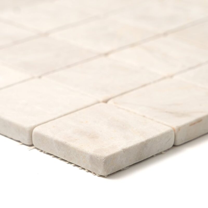 Vanilla Tumbled 2×2 Marble Mosaics 12×12 (MS02340)