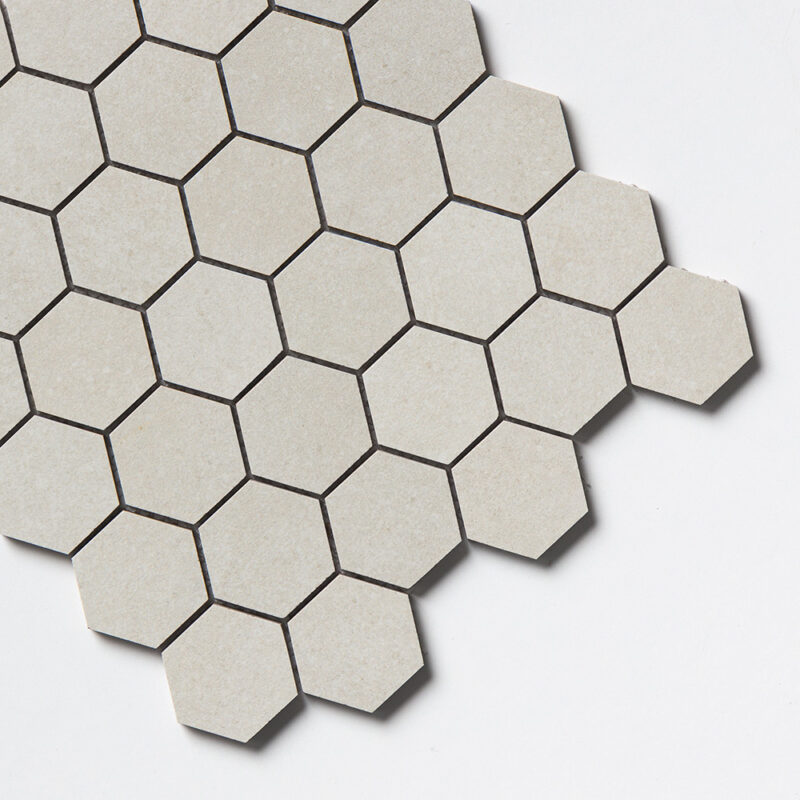 Infinity White  Hexagon 2 Porcelain Mosaics 10 3/8×12 (MS02499)