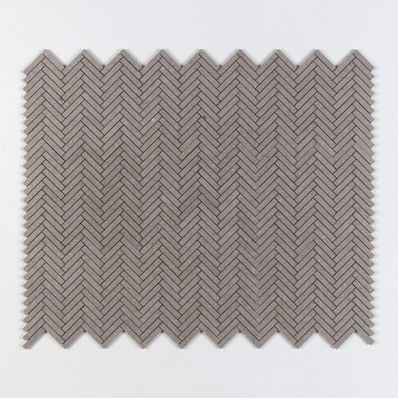 Octavia Grey Herringbone 5/8×3 Porcelain Mosaics 10 7/16×12 13/16