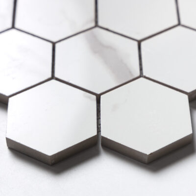 Statu Polished Hexagon 2 Porcelain Mosaics 10 3/8×12