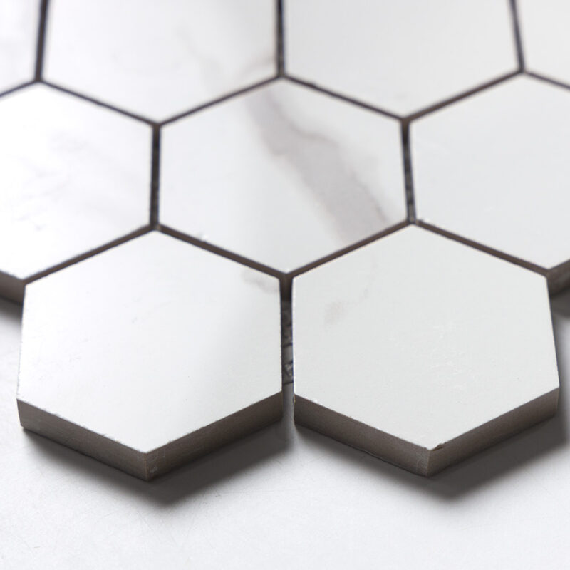 Statu Polished Hexagon 2 Porcelain Mosaics 10 3/8×12