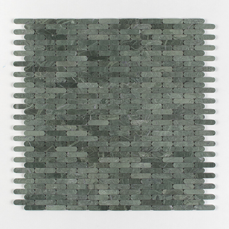 Verde Tia Honed Pill Marble Mosaics 12×12