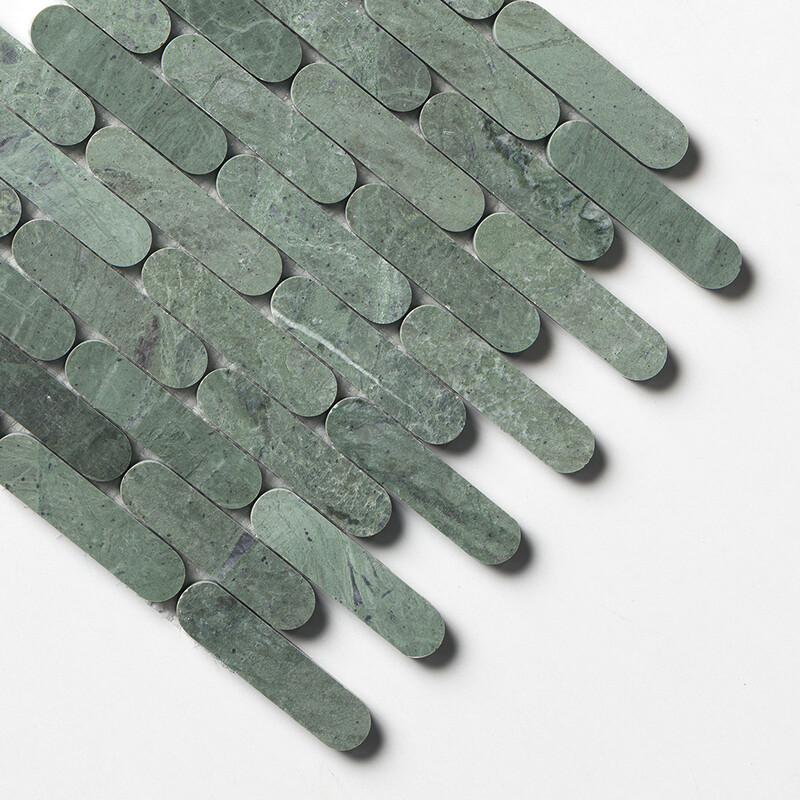 Verde Tia Honed Pill Marble Mosaics 12×12