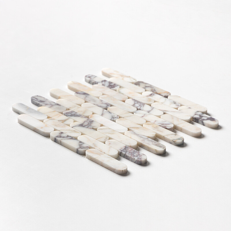 Calacatta Picasso Honed Pill Marble Mosaics 12×12