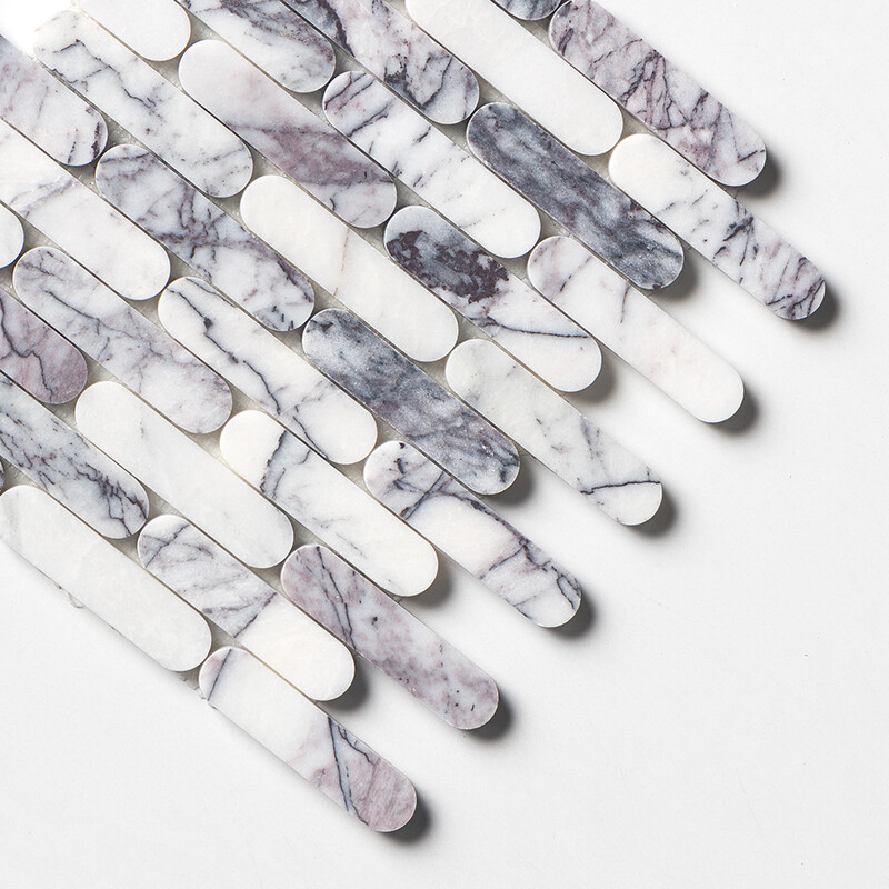 Lilac Honed Pill Marble Mosaics 12×12