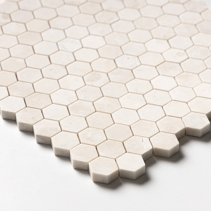 Delano Honed Hexagon 1×1 Marble Mosaics 12×12