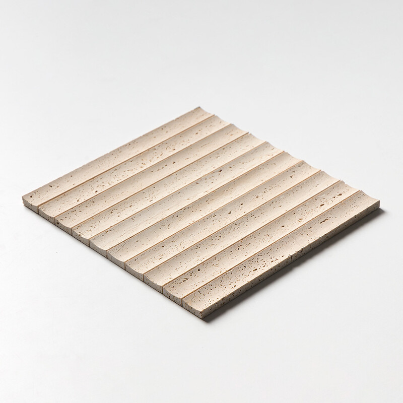 Ivory Unfilled Ion Travertine Mosaics 12×12
