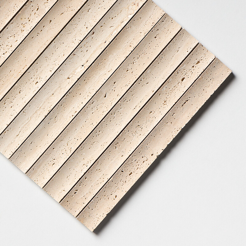 Ivory Unfilled Ion Travertine Mosaics 12×12
