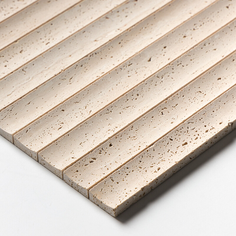 Ivory Unfilled Ion Travertine Mosaics 12×12