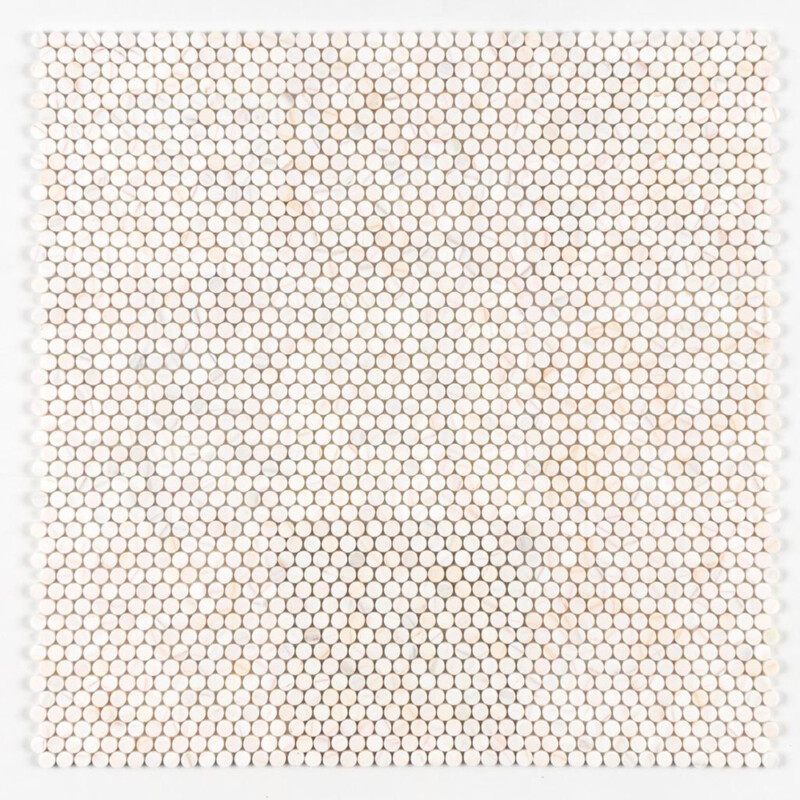 Konfetti-Mosaiksteine ​​aus geschliffenem Penny-Marmor, rund, 11 1/2 × 11 1/2 Zoll