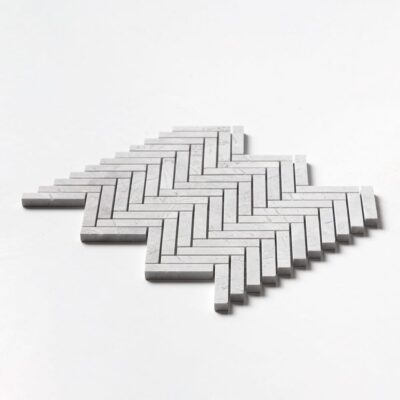 Mosaicos de mármore Avalanche Honed Herringbone 5/8×3 10 7/16×12 13/16