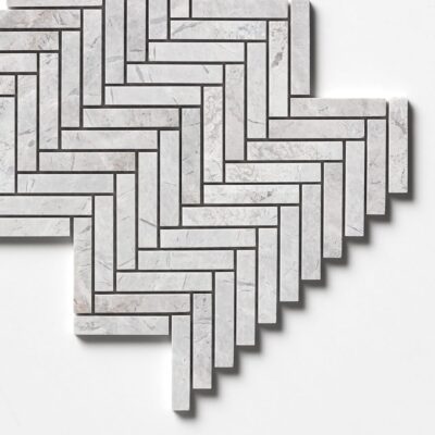 Mosaicos de mármore Avalanche Honed Herringbone 5/8×3 10 7/16×12 13/16