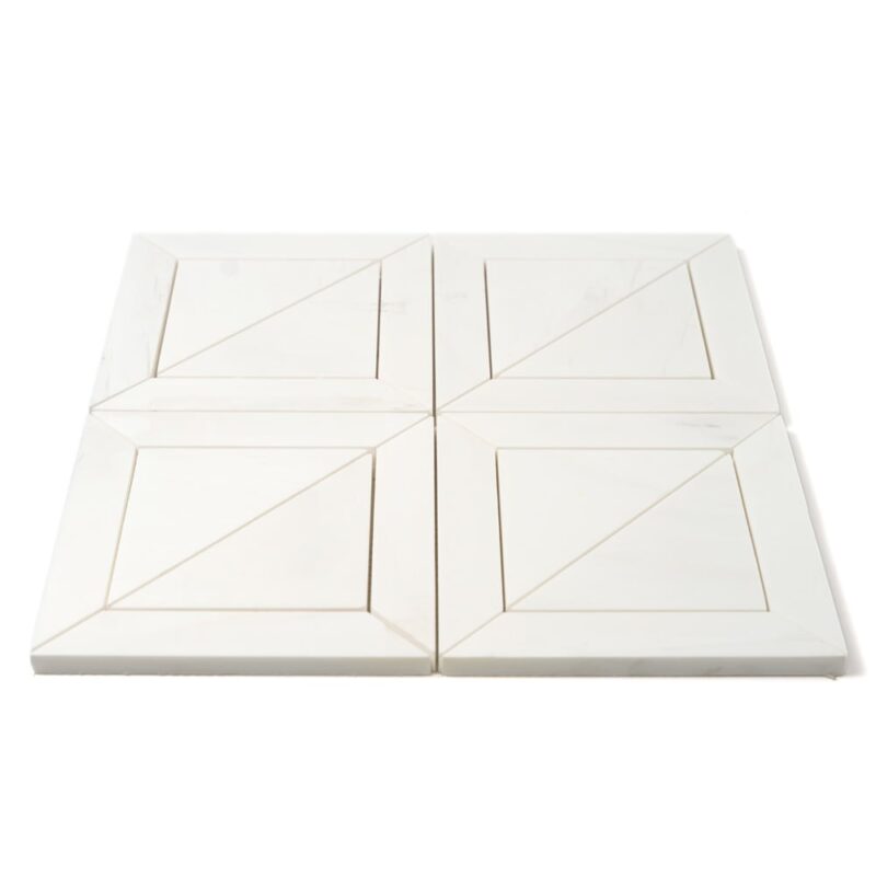 Snow White Honed York Marble Mosaics 11 15/16×11 15/16 (MS02716)