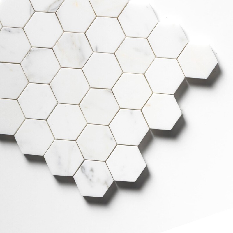 Calacatta Gold Honed Hexagon 2 Marble Mosaics 10 3/8×12