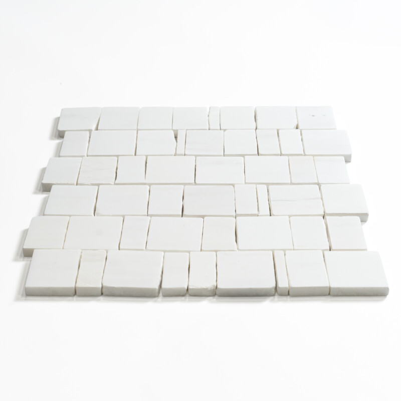 Bianco Dolomiti Honed Hand Clipped Staggered Joint 2xfl Marble Mosaics Random