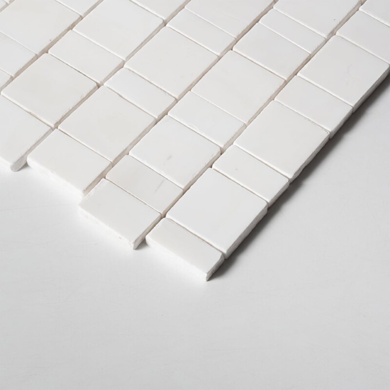 Bianco Dolomiti Honed Scarpa Rough Cut Marble Mosaics