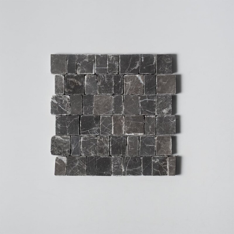 Iris Black Honed Scarpa Rough Cut Marble Mosaics